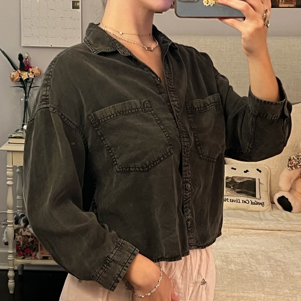 Casual Black Button Up
